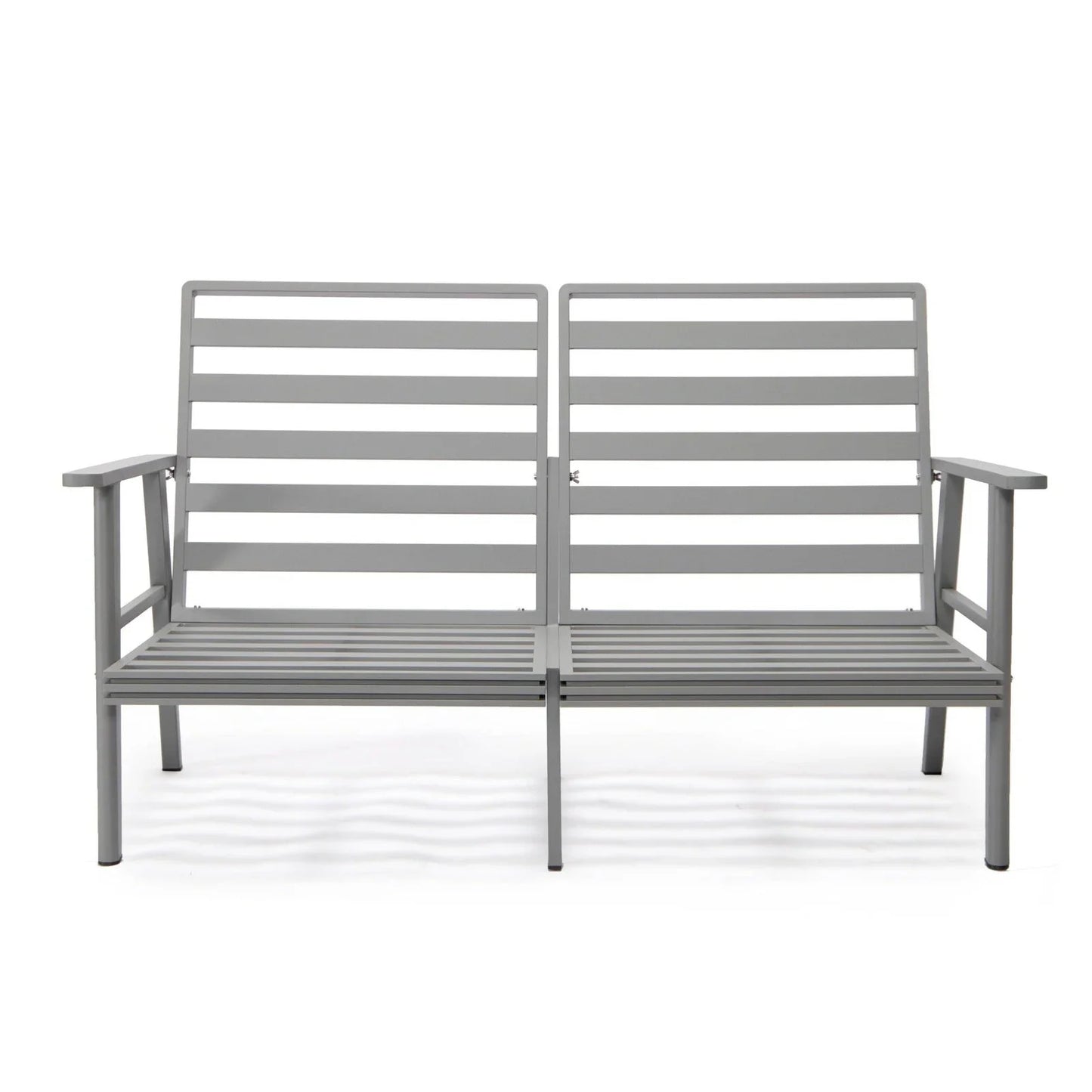 Walbrooke Modern 3-Piece Outdoor Patio Set with Grey Aluminum Frame and Removable Cushions Loveseat and Set of 2 Armchairs - Elax Furniture