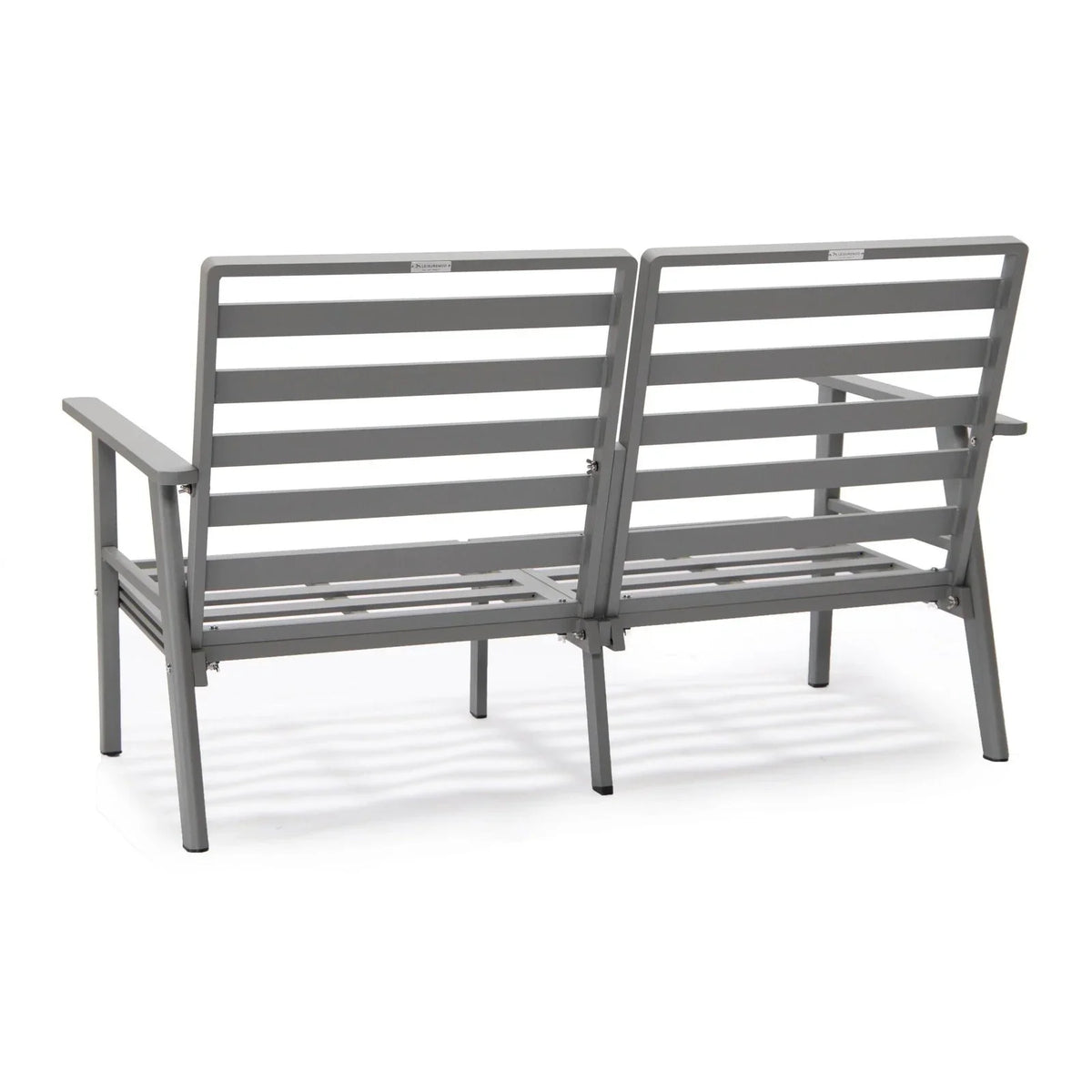 Walbrooke Modern 3-Piece Outdoor Patio Set with Grey Aluminum Frame and Removable Cushions Loveseat and Set of 2 Armchairs - Elax Furniture