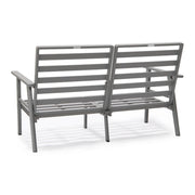 Walbrooke Modern 3-Piece Outdoor Patio Set with Grey Aluminum Frame and Removable Cushions Loveseat and Set of 2 Armchairs - Elax Furniture