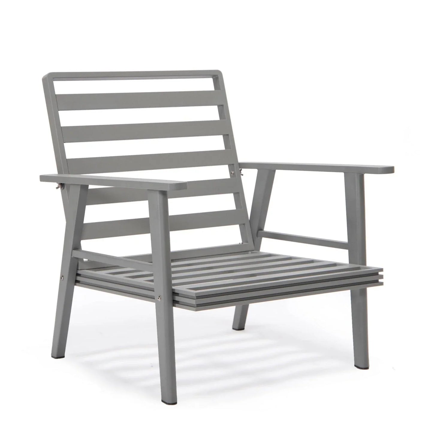 Walbrooke Modern 3-Piece Outdoor Patio Set with Grey Aluminum Frame and Removable Cushions Loveseat and Set of 2 Armchairs - Elax Furniture