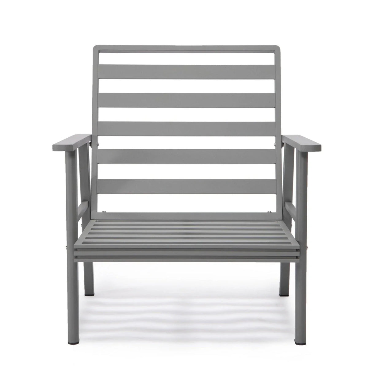 Walbrooke Modern 3-Piece Outdoor Patio Set with Grey Aluminum Frame and Removable Cushions Loveseat and Set of 2 Armchairs - Elax Furniture