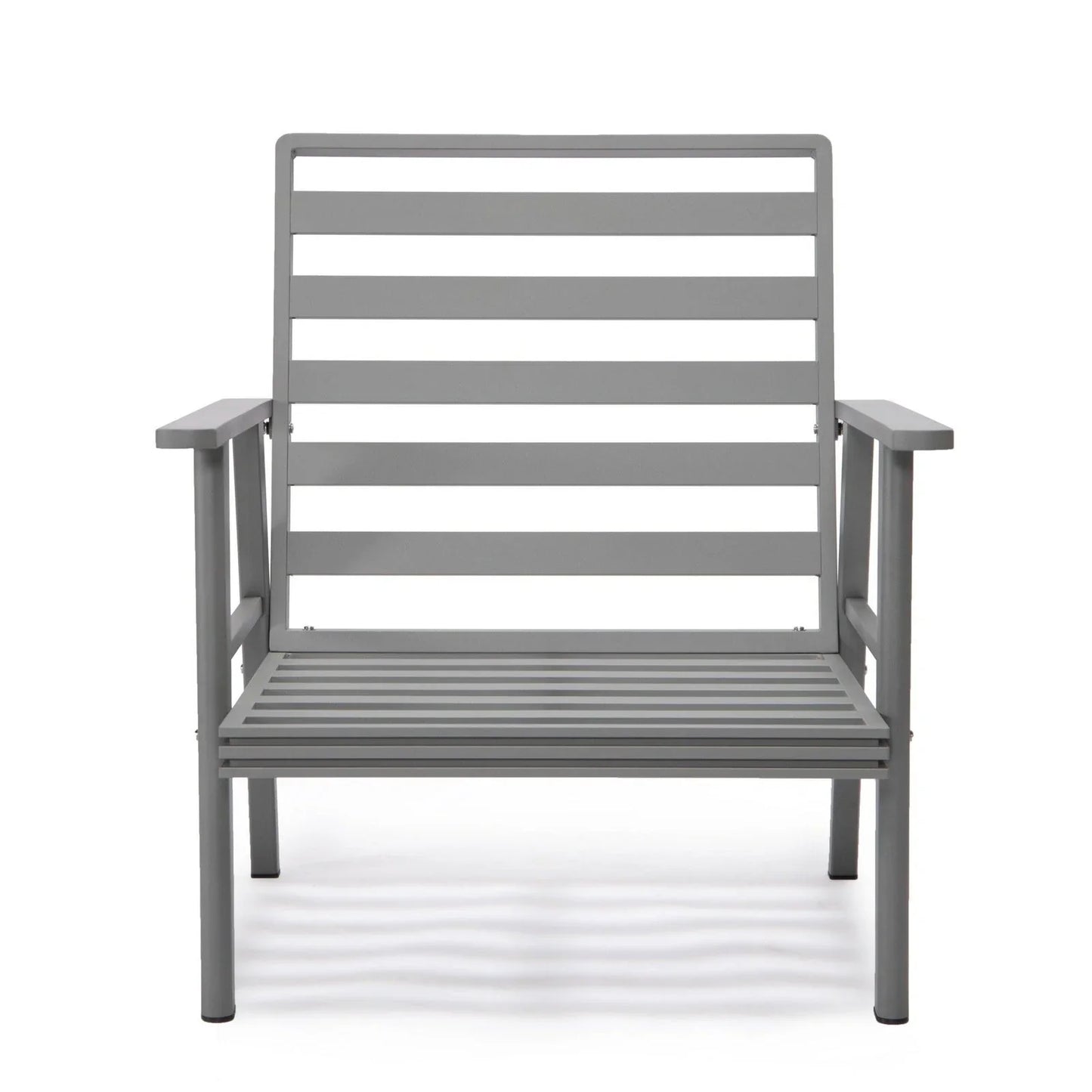 Walbrooke Modern 3-Piece Outdoor Patio Set with Grey Aluminum Frame and Removable Cushions Loveseat and Set of 2 Armchairs - Elax Furniture