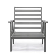Walbrooke Modern 3-Piece Outdoor Patio Set with Grey Aluminum Frame and Removable Cushions Loveseat and Set of 2 Armchairs - Elax Furniture
