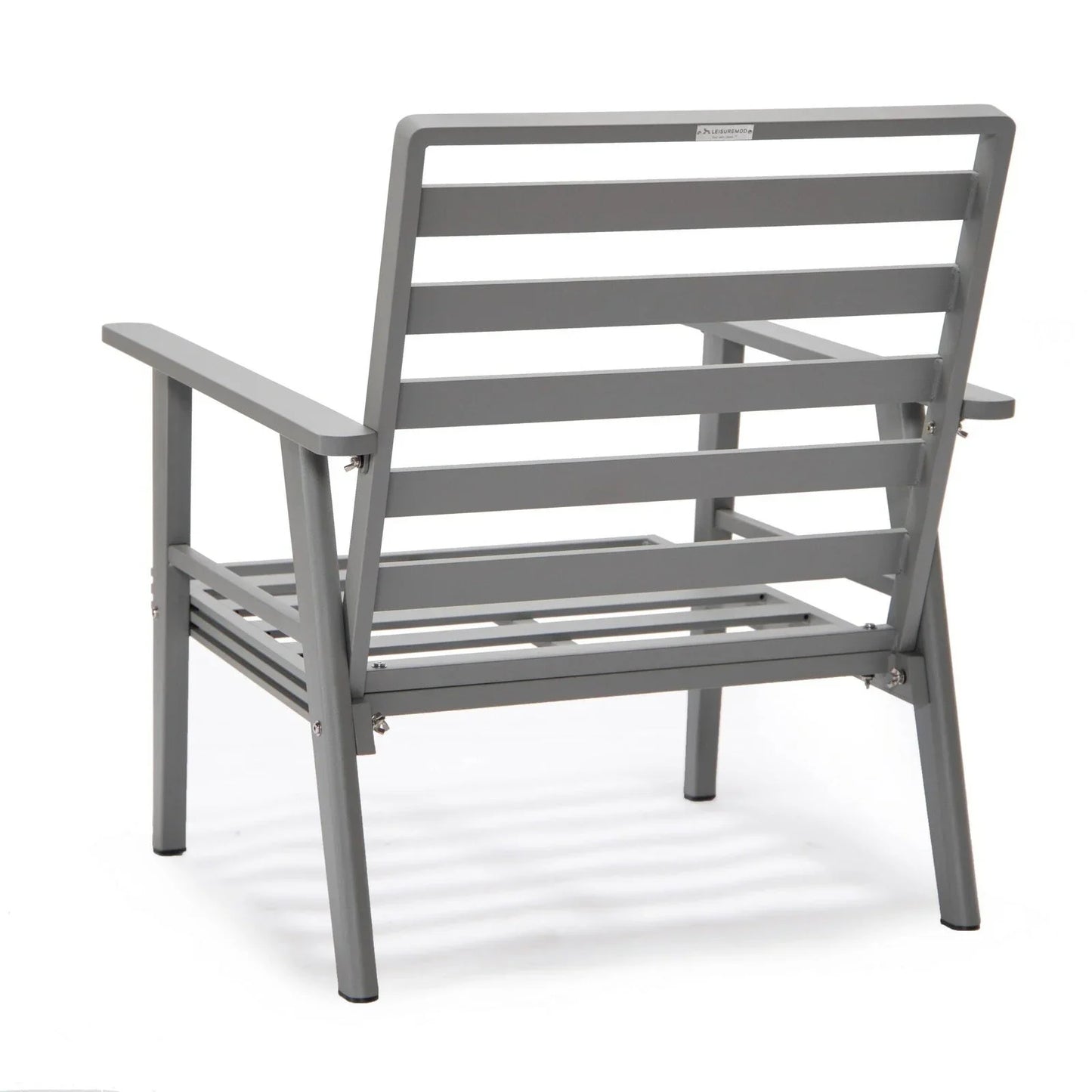 Walbrooke Modern 3-Piece Outdoor Patio Set with Grey Aluminum Frame and Removable Cushions Loveseat and Set of 2 Armchairs - Elax Furniture