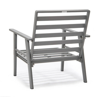 Walbrooke Modern 3-Piece Outdoor Patio Set with Grey Aluminum Frame and Removable Cushions Loveseat and Set of 2 Armchairs - Elax Furniture
