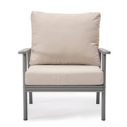 Walbrooke Modern 3-Piece Outdoor Patio Set with Grey Aluminum Frame and Removable Cushions Loveseat and Set of 2 Armchairs - Elax Furniture