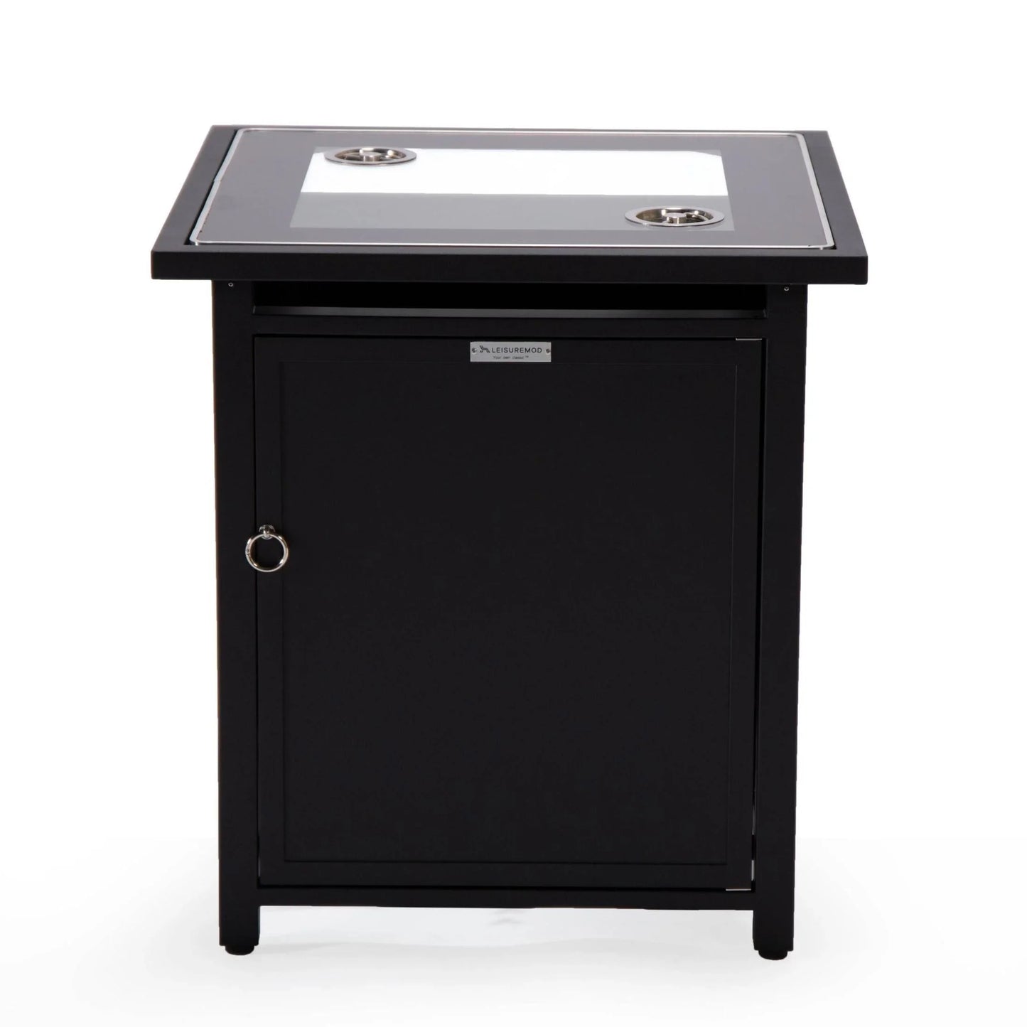 Walbrooke Modern Square Tank Holder Table with Tempered Glass Top and Powder Coated Aluminum - Elax Furniture