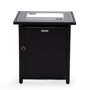 Walbrooke Modern Square Tank Holder Table with Tempered Glass Top and Powder Coated Aluminum - Elax Furniture