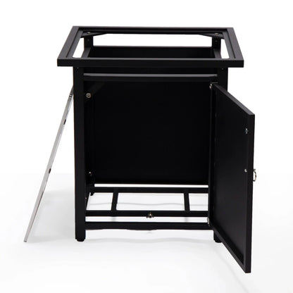 Walbrooke Modern Square Tank Holder Table with Tempered Glass Top and Powder Coated Aluminum - Elax Furniture