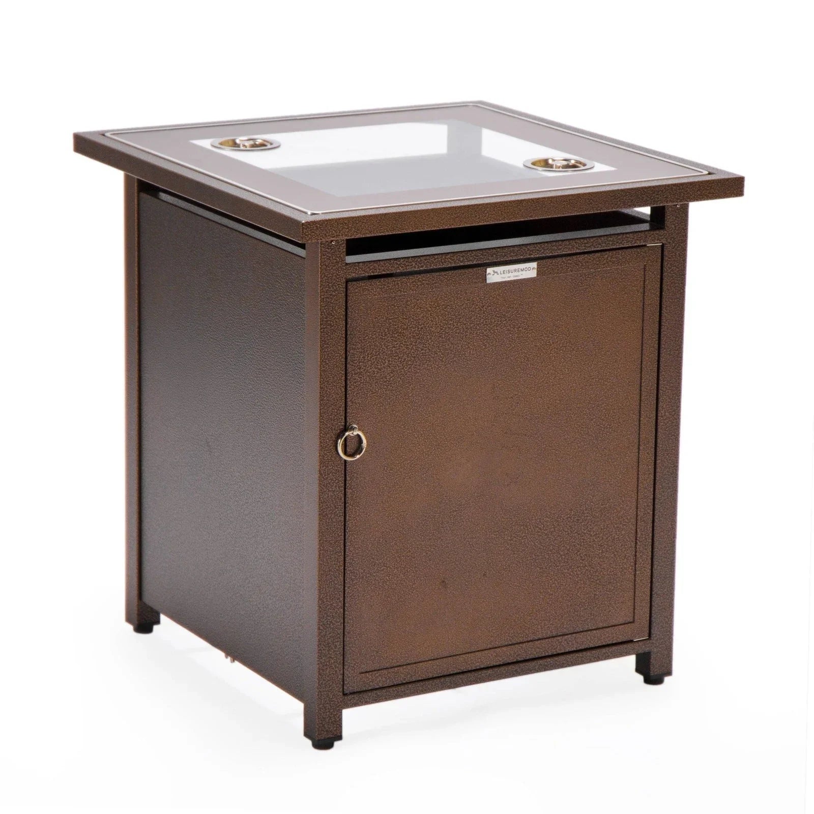 Walbrooke Modern Square Tank Holder Table with Tempered Glass Top and Powder Coated Aluminum - Elax Furniture