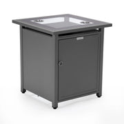 Walbrooke Modern Square Tank Holder Table with Tempered Glass Top and Powder Coated Aluminum - Elax Furniture