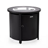 Walbrooke Modern Round Tank Holder Table with Tempered Glass Top and Powder Coated Aluminum