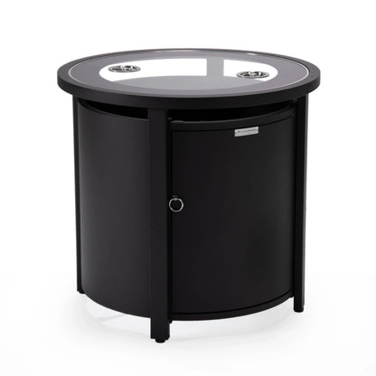 Walbrooke Outdoor Patio Round Fire Pit and Tank Holder - Elax Furniture