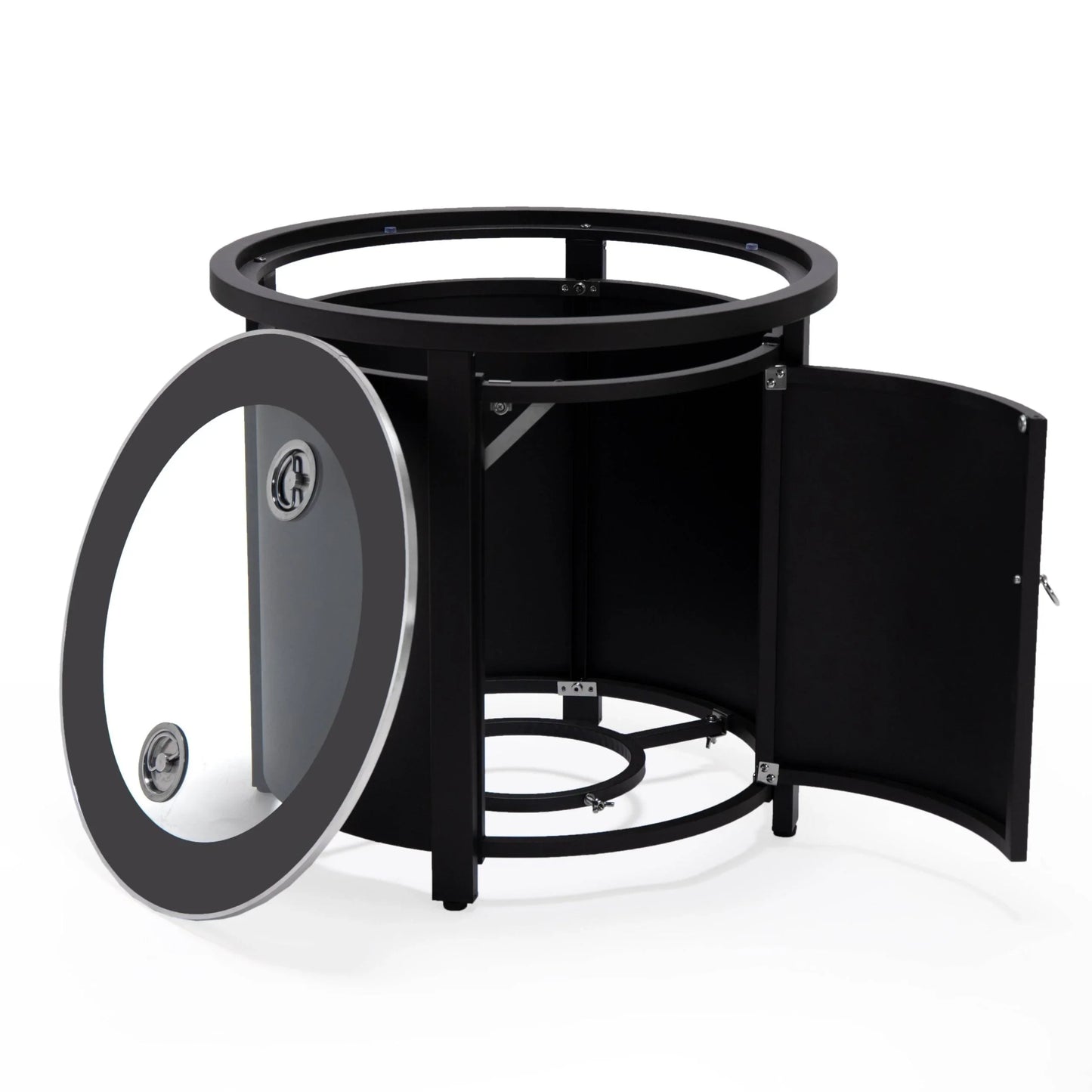 Walbrooke Outdoor Patio Round Fire Pit and Tank Holder - Elax Furniture