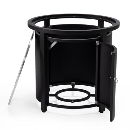 Walbrooke Outdoor Patio Round Fire Pit and Tank Holder - Elax Furniture