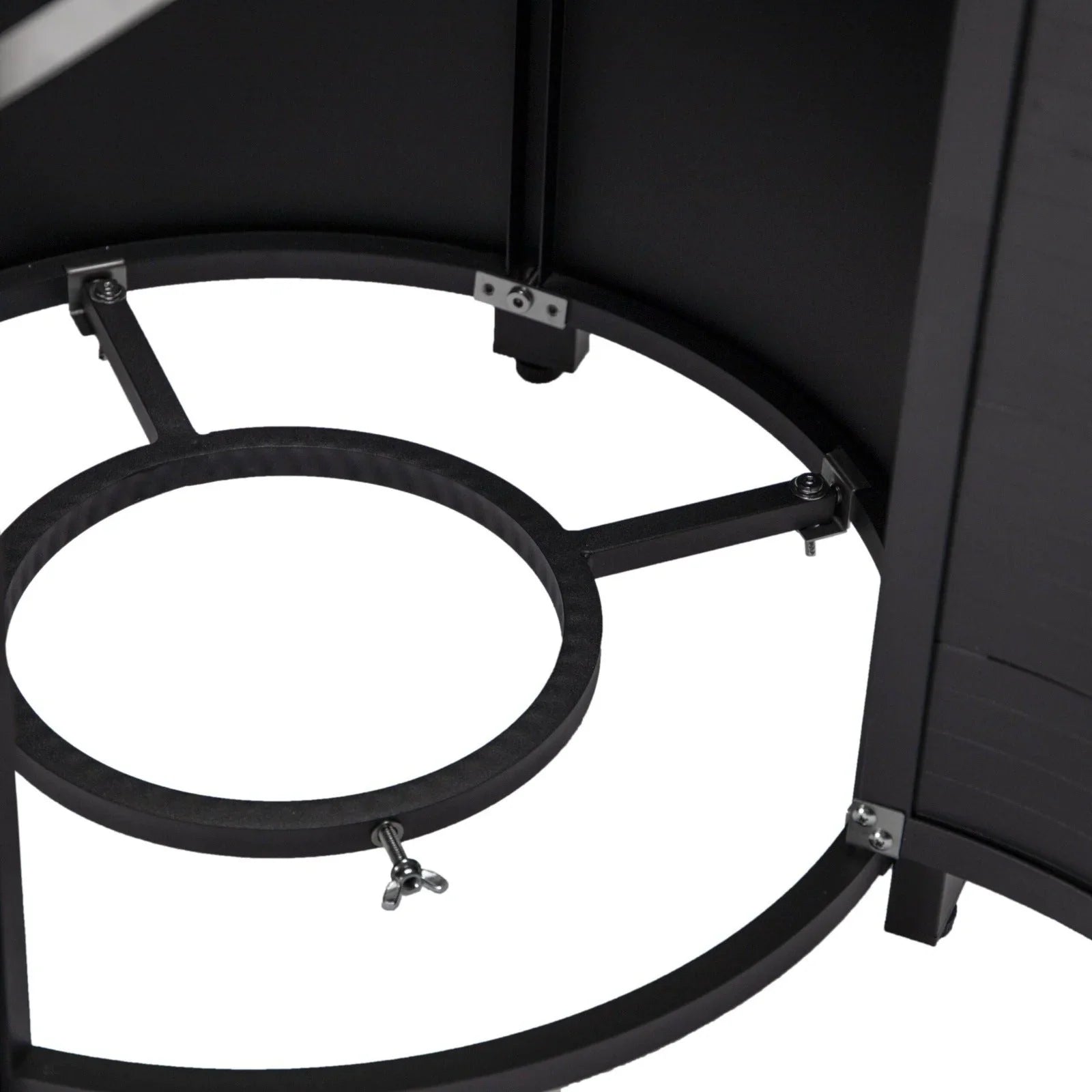 Walbrooke Modern Round Tank Holder Table with Tempered Glass Top and Powder Coated Aluminum - Elax Furniture