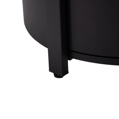 Walbrooke Modern Round Tank Holder Table with Tempered Glass Top and Powder Coated Aluminum - Elax Furniture