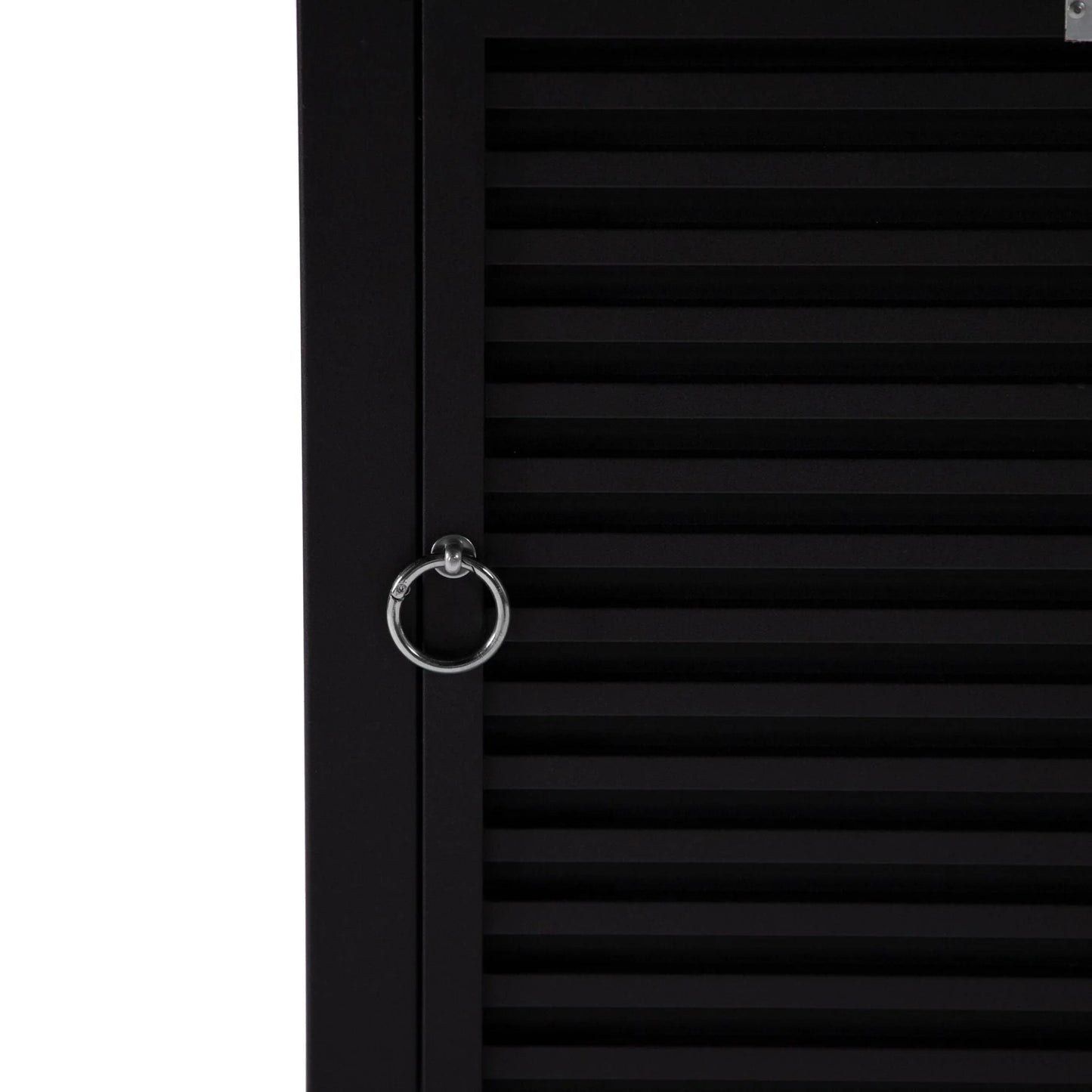 Walbrooke Modern Square Tank Holder Table with Tempered Glass Top and Powder Coated Aluminum Slats - Elax Furniture