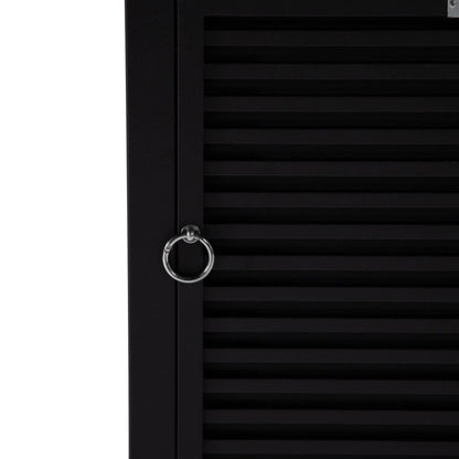 Walbrooke Modern Square Tank Holder Table with Tempered Glass Top and Powder Coated Aluminum Slats - Elax Furniture