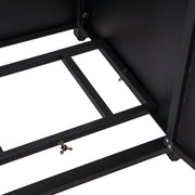 Walbrooke Modern Square Tank Holder Table with Tempered Glass Top and Powder Coated Aluminum Slats - Elax Furniture
