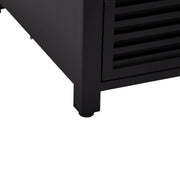 Walbrooke Modern Square Tank Holder Table with Tempered Glass Top and Powder Coated Aluminum Slats - Elax Furniture