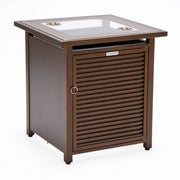 Walbrooke Modern Square Tank Holder Table with Tempered Glass Top and Powder Coated Aluminum Slats - Elax Furniture