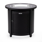 Walbrooke Outdoor Patio Round Fire Pit and Tank Holder with Slats Design - Elax Furniture