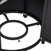 Walbrooke Outdoor Patio Round Fire Pit and Tank Holder with Slats Design - Elax Furniture