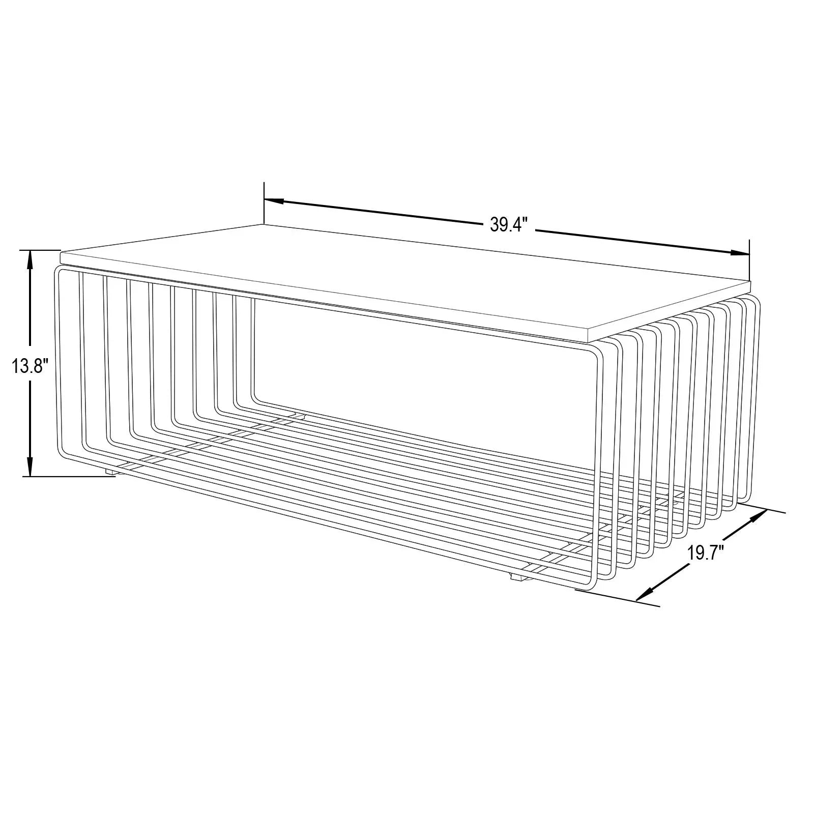 Walden Rectangular Coffee Table with Ash Wood Tabletop in Black Steel Frame - Elax Furniture