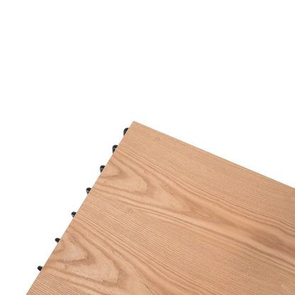 Walden Rectangular Coffee Table with Ash Wood Tabletop in Black Steel Frame - Elax Furniture