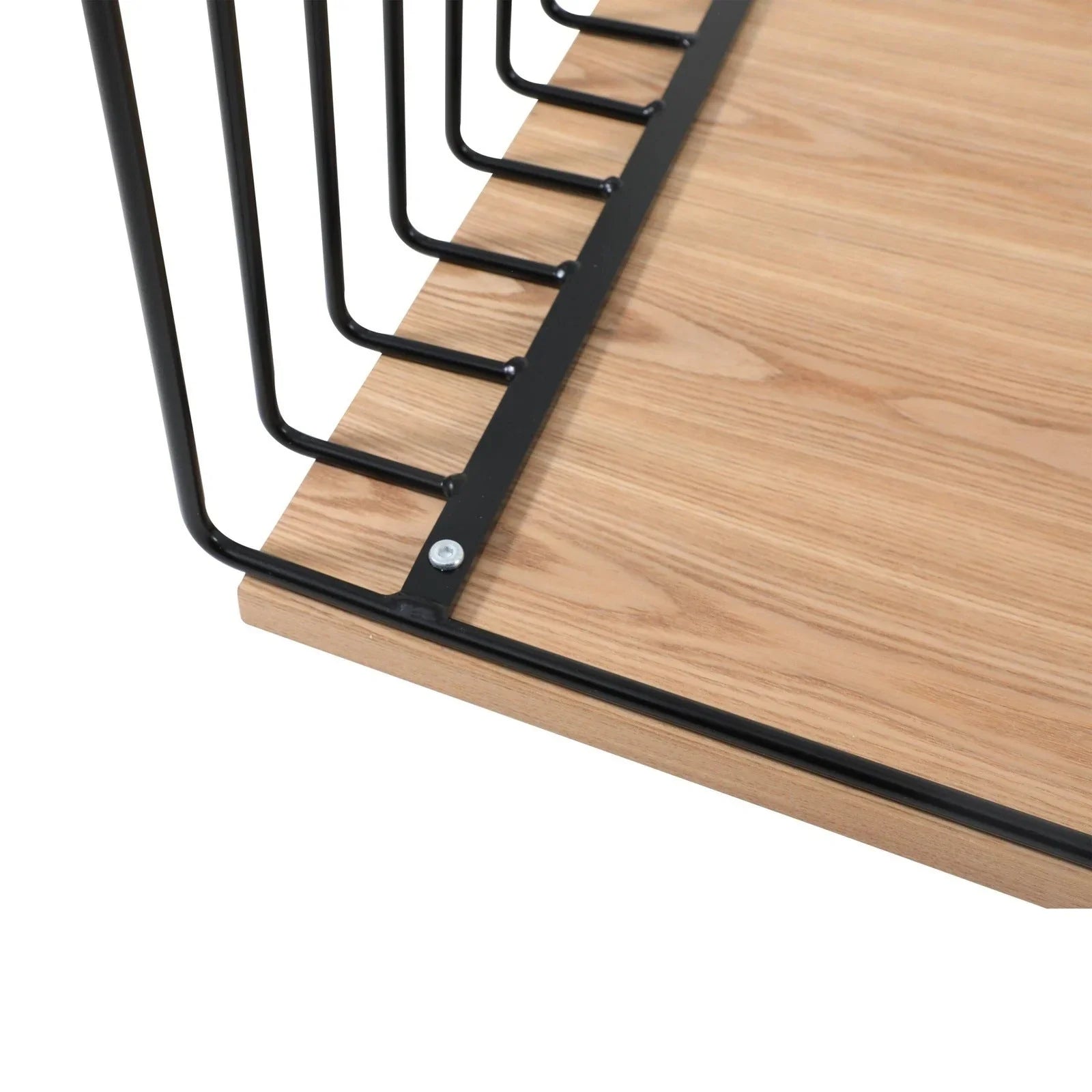 Walden Rectangular Coffee Table with Ash Wood Tabletop in Black Steel Frame - Elax Furniture