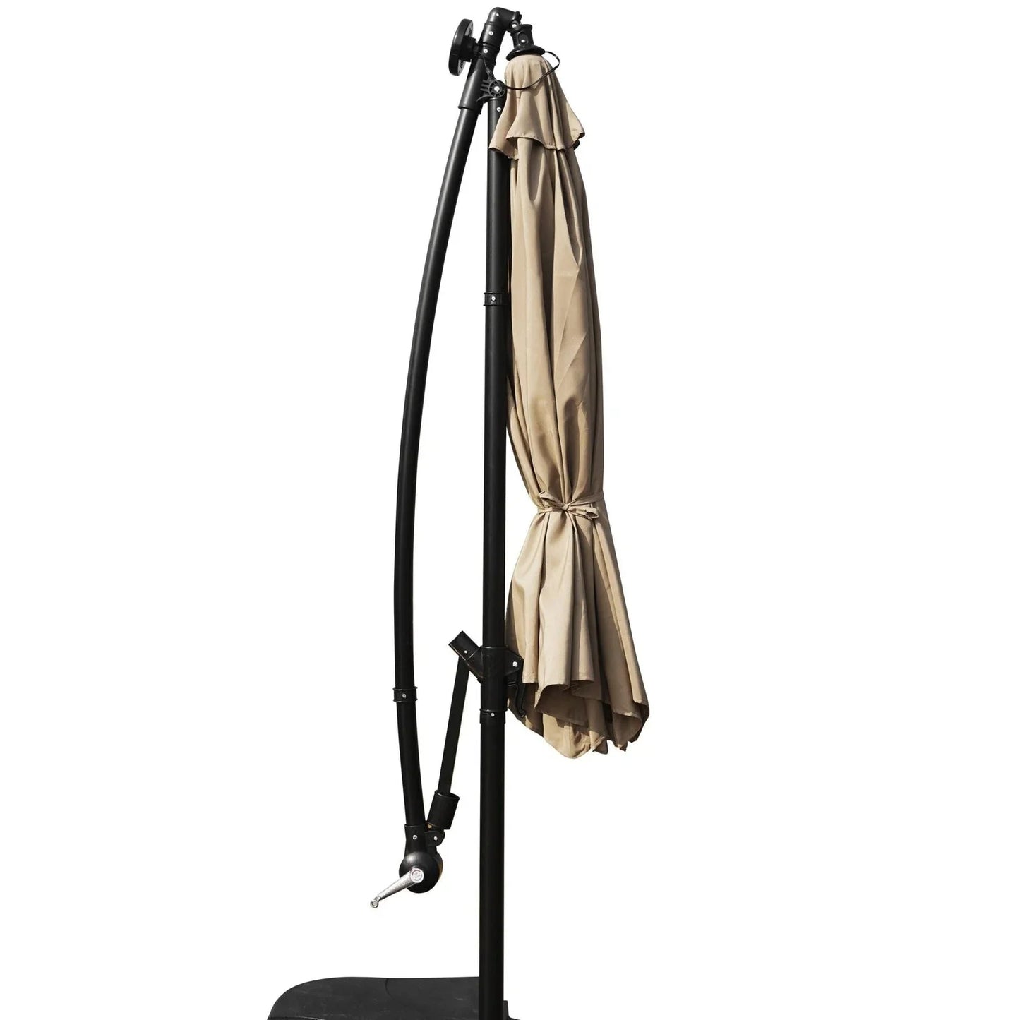 Willry Modern Outdoor 10 Ft Offset Cantilever Hanging Patio Umbrella With Solar Powered LED - Elax Furniture