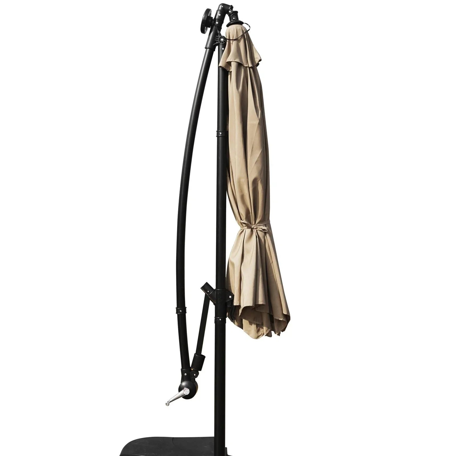 Willry Modern Outdoor 10 Ft Offset Cantilever Hanging Patio Umbrella With Solar Powered LED - Elax Furniture