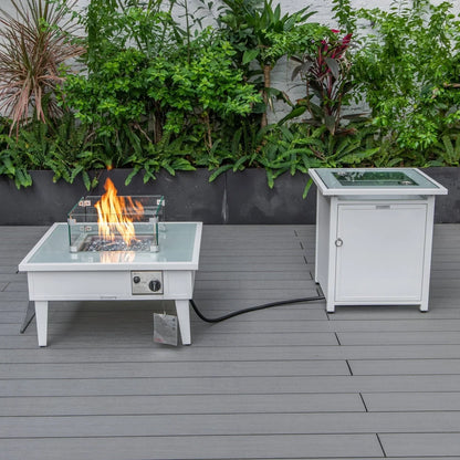 Walbrooke Outdoor Patio Square Fire Pit and Tank Holder - Elax Furniture