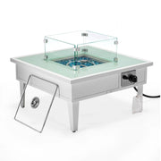 Walbrooke Modern Outdoor Square Fire Pit Table with Powder-Coated Aliuminum Frame - Elax Furniture