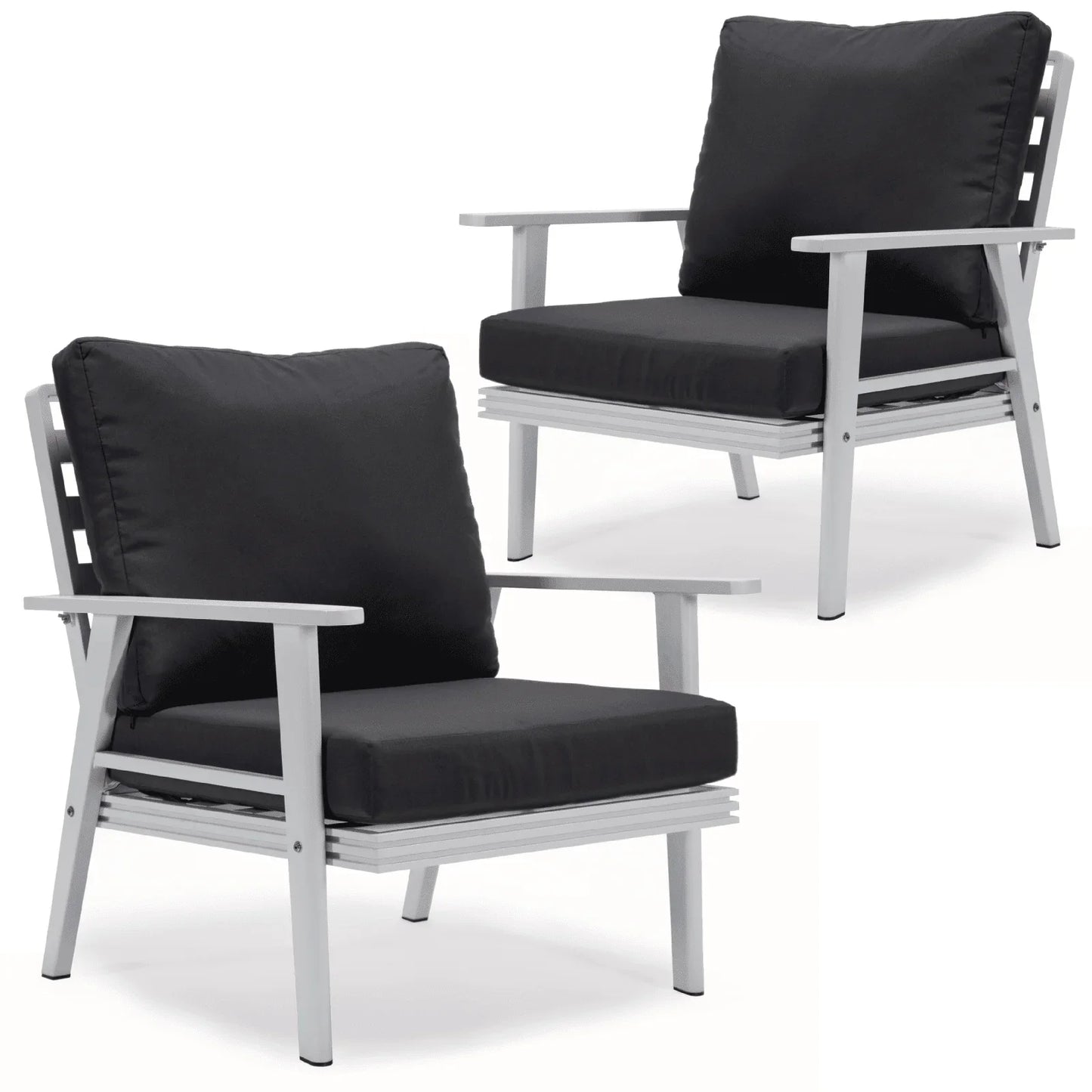 Walbrooke Modern White Patio Arm Chair, Set of 2 - Elax Furniture