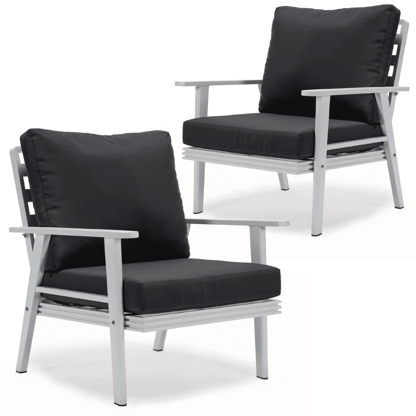Walbrooke Modern White Patio Arm Chair, Set of 2 - Elax Furniture