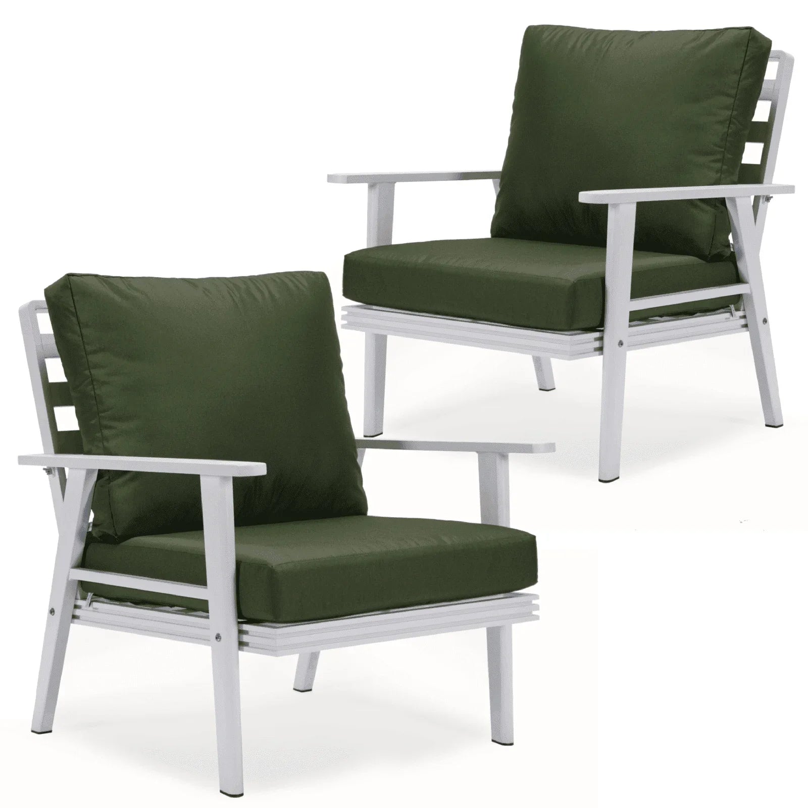 Walbrooke Modern White Patio Arm Chair, Set of 2 - Elax Furniture