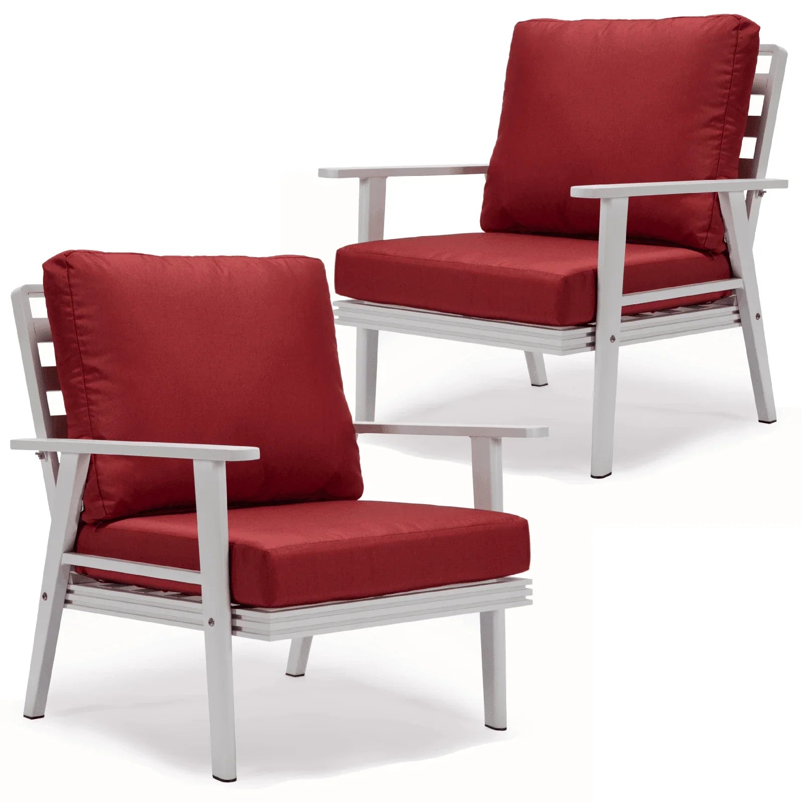 Walbrooke Modern White Patio Arm Chair, Set of 2 - Elax Furniture