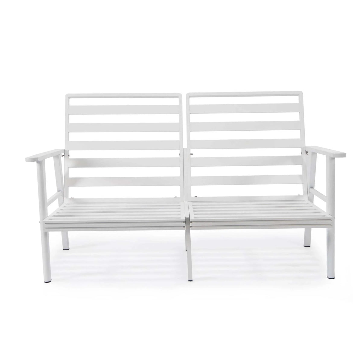 Walbrooke Modern Outdoor Patio Loveseat with White Aluminum Frame and Removable Cushions - Elax Furniture