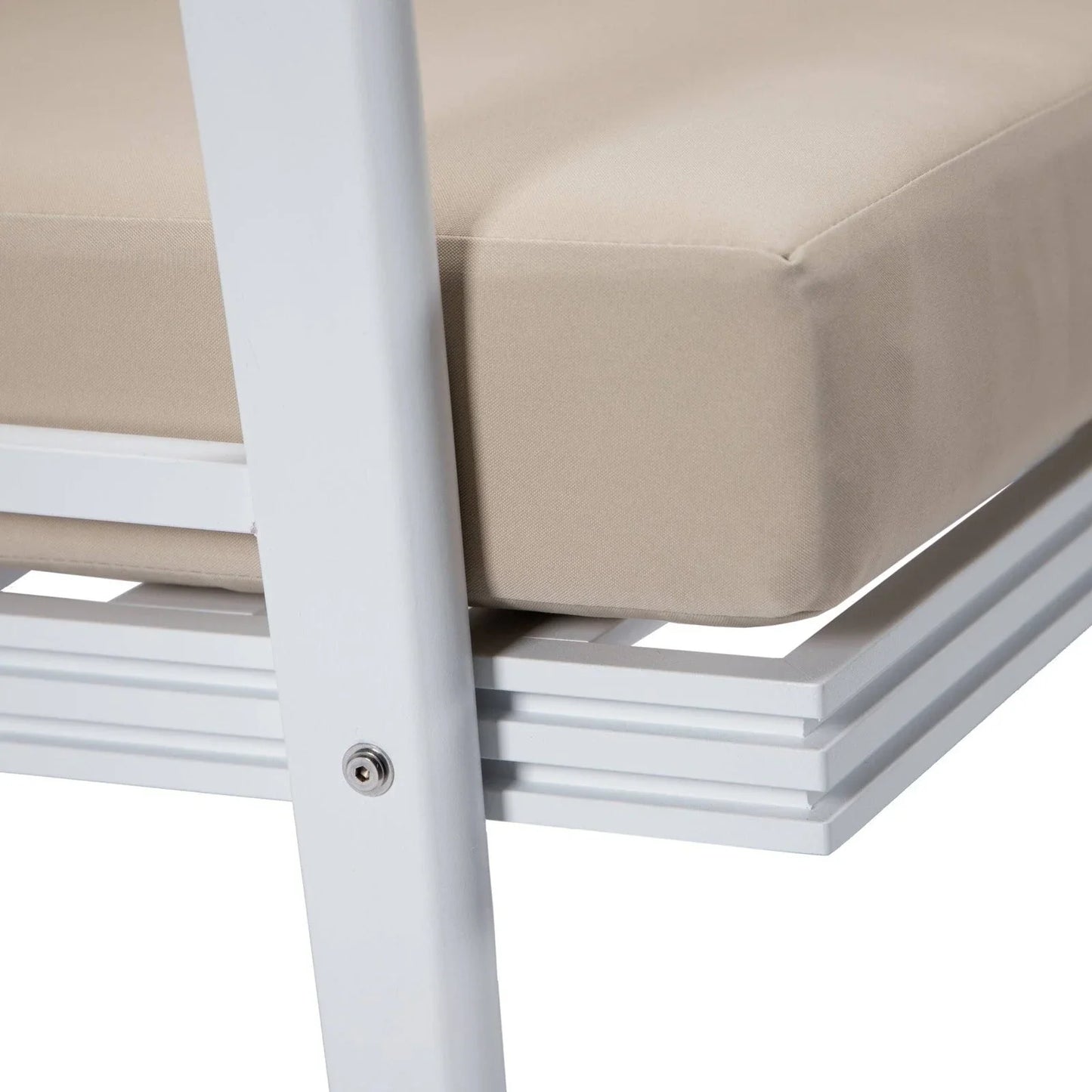 Walbrooke Modern Outdoor Patio Loveseat with White Aluminum Frame and Removable Cushions - Elax Furniture