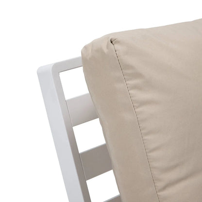 Walbrooke Modern Outdoor Patio Loveseat with White Aluminum Frame and Removable Cushions - Elax Furniture