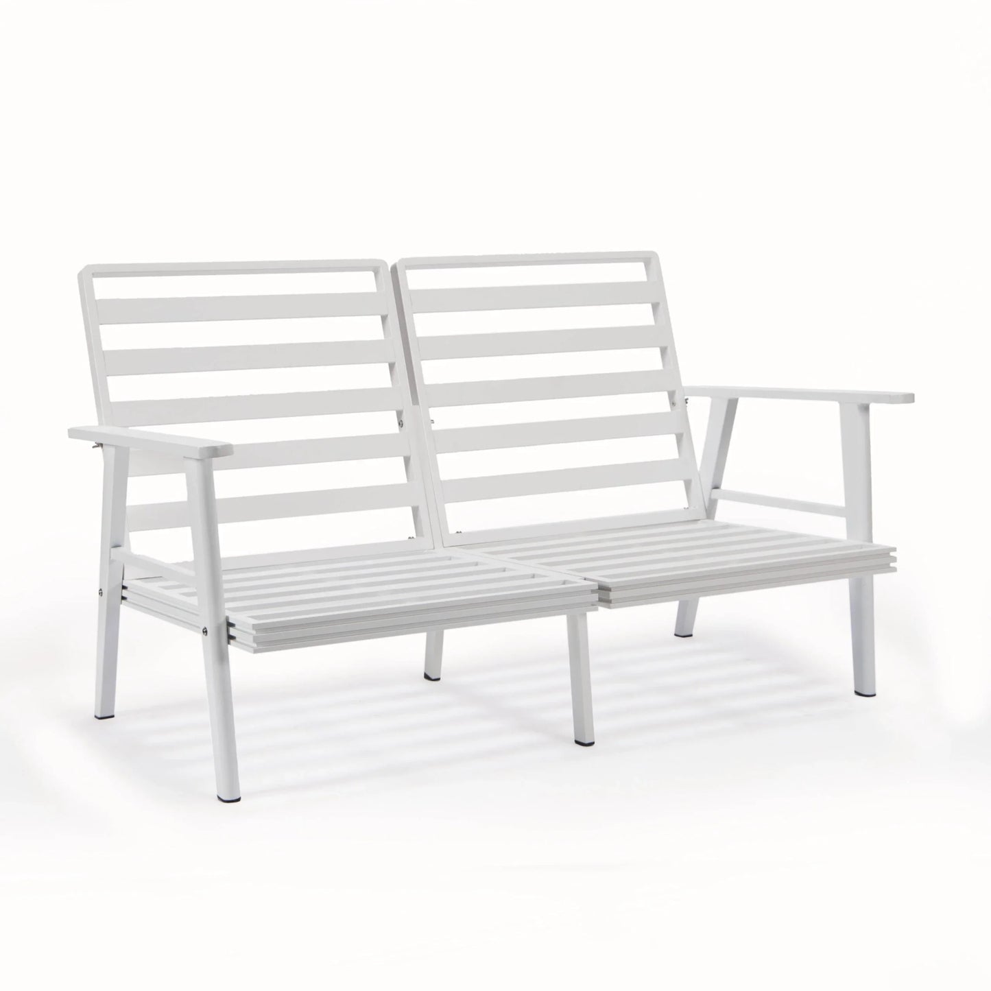 Walbrooke Modern 3-Piece Outdoor Patio Set with White Aluminum Frame and Removable Cushions Loveseat and Set of 2 Armchairs - Elax Furniture