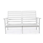 Walbrooke Modern 3-Piece Outdoor Patio Set with White Aluminum Frame and Removable Cushions Loveseat and Set of 2 Armchairs - Elax Furniture