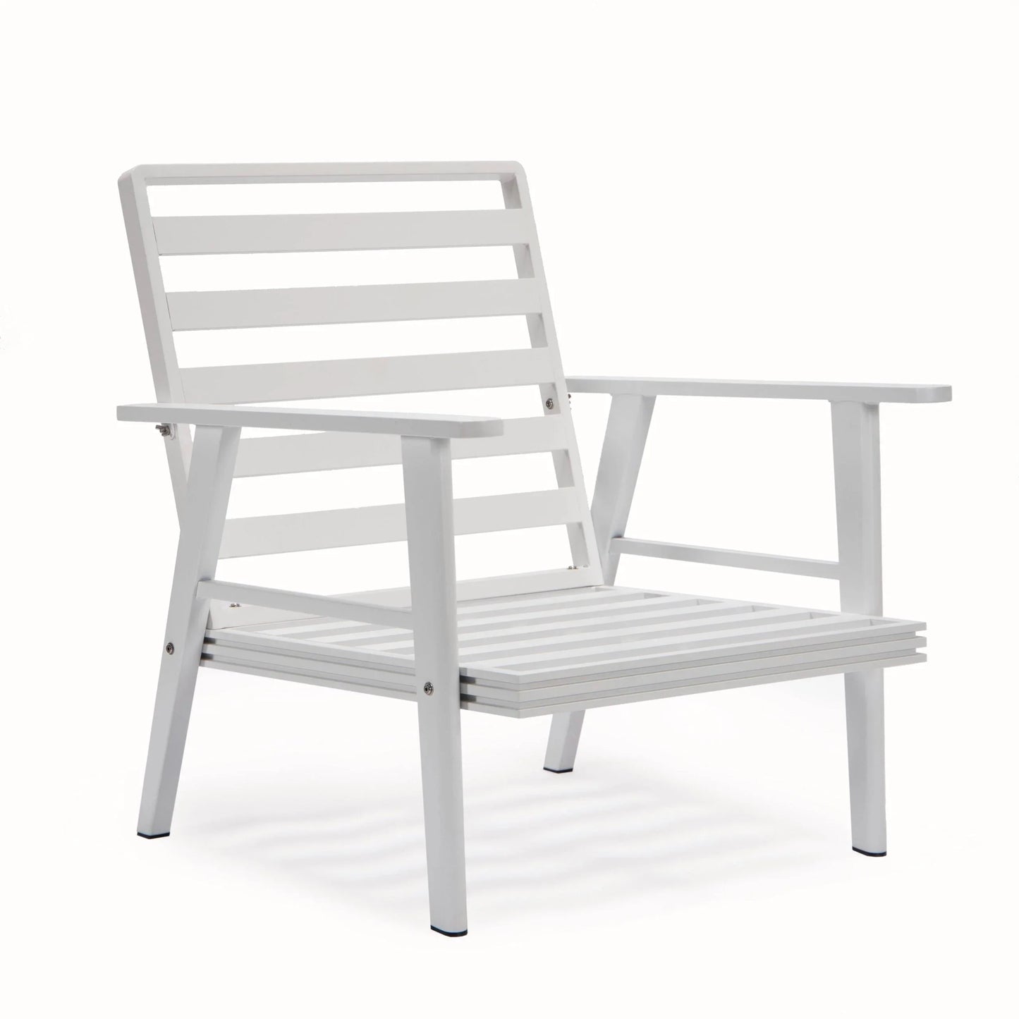 Walbrooke Modern 3-Piece Outdoor Patio Set with White Aluminum Frame and Removable Cushions Loveseat and Set of 2 Armchairs - Elax Furniture