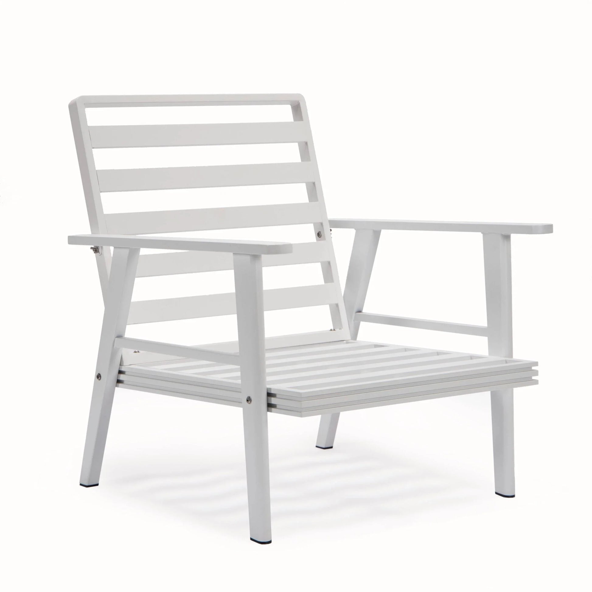 Walbrooke Modern 3-Piece Outdoor Patio Set with White Aluminum Frame and Removable Cushions Loveseat and Set of 2 Armchairs - Elax Furniture