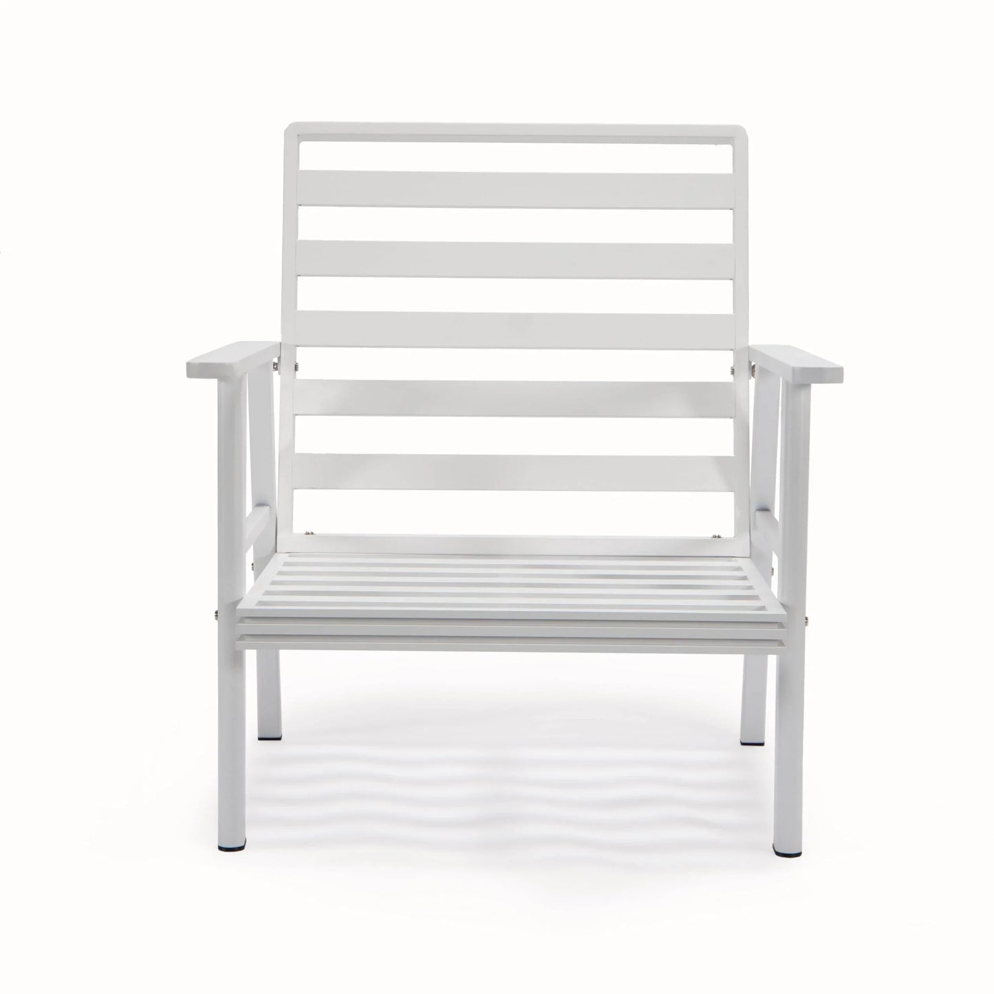 Walbrooke Modern 3-Piece Outdoor Patio Set with White Aluminum Frame and Removable Cushions Loveseat and Set of 2 Armchairs - Elax Furniture