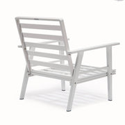 Walbrooke Modern 3-Piece Outdoor Patio Set with White Aluminum Frame and Removable Cushions Loveseat and Set of 2 Armchairs - Elax Furniture