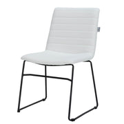 Zylar Leather/Polyester Office Guest Chair with Powder-Coated Stainless Steel Base White Office Chair Leisuremod