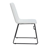 Zylar Leather/Polyester Office Guest Chair with Powder-Coated Stainless Steel Base White Office Chair Leisuremod